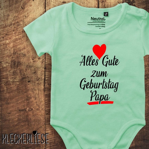 Baby bodysuit "Happy Birthday Dad" Fair Wear Baby Boys Girls