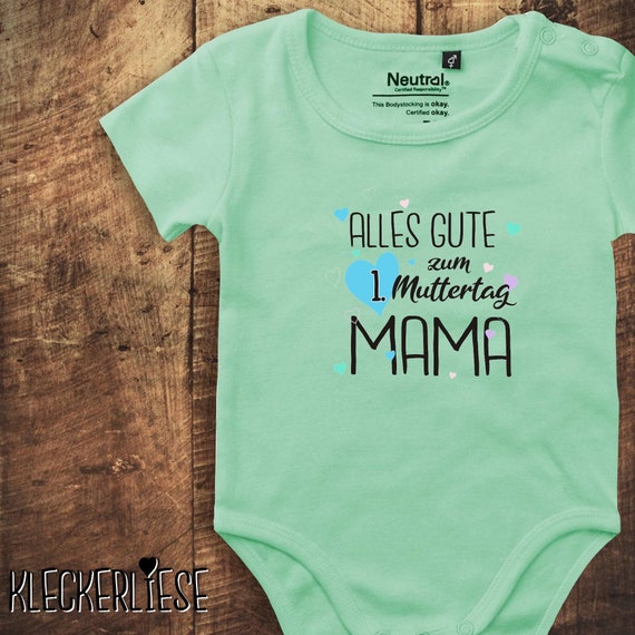 kleckerliese Baby Body "Happy 1st Mother's Day Mom" Fair Wear Boys Girls