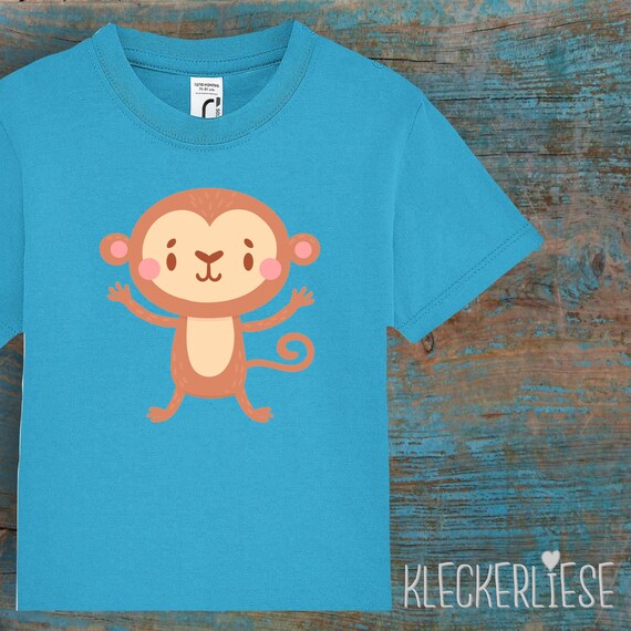 Kinder Baby Shirt Kleinkind "Tiermotiv Affe" T-Shirt Jungen Mädchen