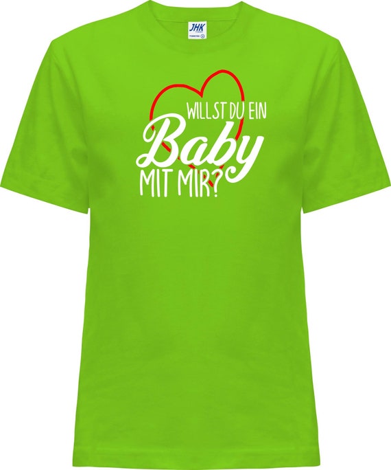 Kleckerliese Baby Kinder T-Shirt "Willst du ein Baby mit mir?" Kurzarm Sprüche Jungen Mädchen Shirt Nicki mit Aufdruck Motiv