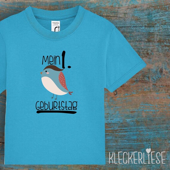 Kinder Baby Shirt Kleinkind "Mein 1. Geburtstag Vogel" T-Shirt Jungen Mädchen