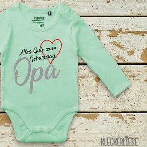 kleckerliese Langarm Babybody "Alles Gute OPA Herz" Baby Body Jungen Mädchen Longsleeve Fair Wear