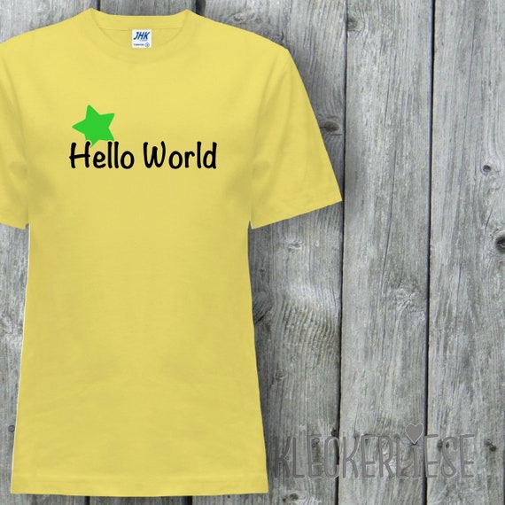 Kinder T-Shirt "Hello World Stern" Shirt Jungen Mädchen Baby Kind