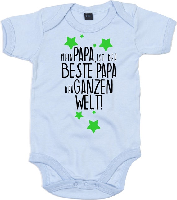 kleckerliese Baby Body "Mein Papa ist der Beste Papa der ganzen Welt!" Babybody Strampler Jungen Mädchen Kurzarm