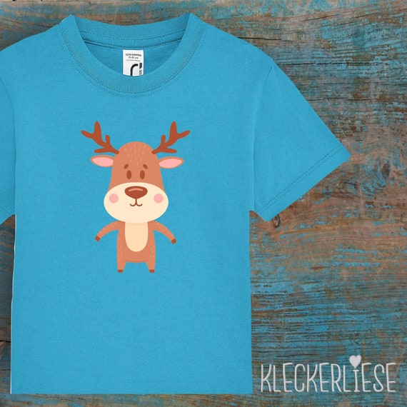 Kinder Baby Shirt Kleinkind "Tiermotiv Elch Reh Hirsch" T-Shirt Jungen Mädchen