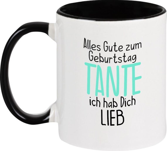 kleckerliese Kindertasse Teetasse Tasse Motiv "Alles Gute TANTE ich hab Dich Lieb" Milch Kakao Kaffeetasse