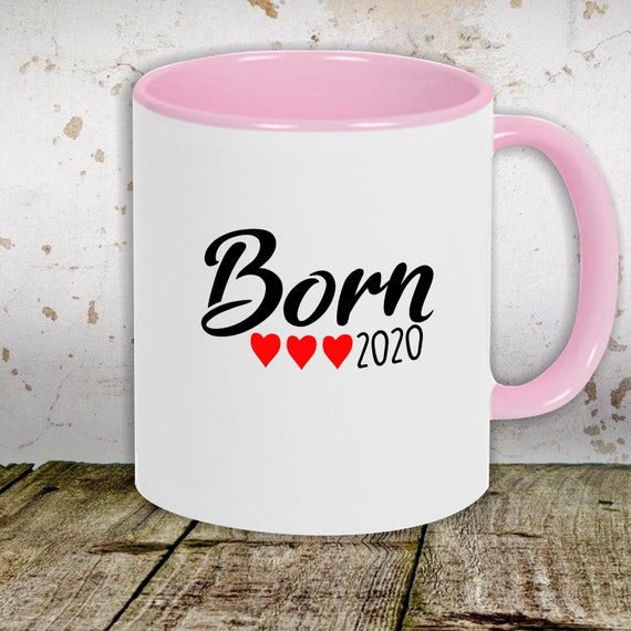 kleckerliese Kindertasse Teetasse Tasse Motiv "Born 2020" Tiermotive Tiere Milch Kakao Kaffeetasse