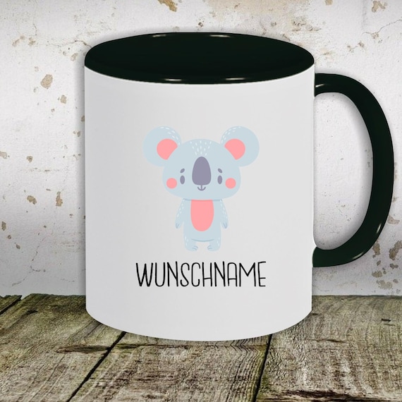 kleckerliese children's cup teacup cup motif "animal motif with desired name koala" with desired name milk cocoa coffee cup