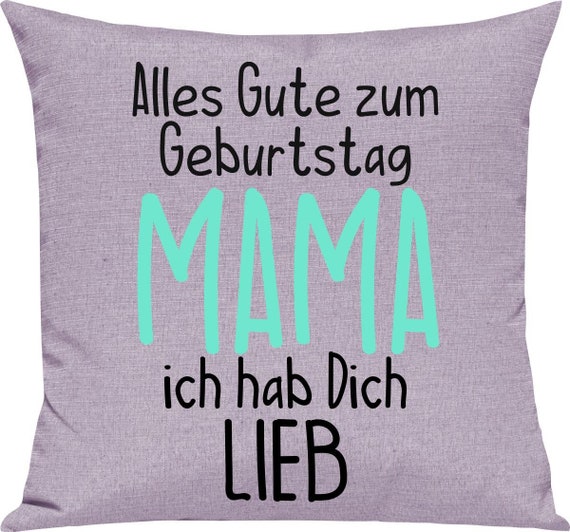 kleckerliese Kissen "Alles Gute MAMA ich hab Dich Lieb" Kissenhülle Deko Sofa Kuschelkissen Dekoidee