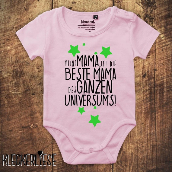 kleckerliese Babybody Body "Meine Mama ist die Beste Mama des ganzen Universums!" Fair Wear