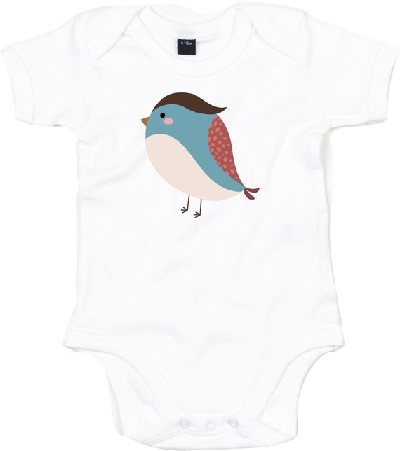 kleckerliese Baby Body "Vogel" Babybody Strampler Jungen Mädchen Kurzarm