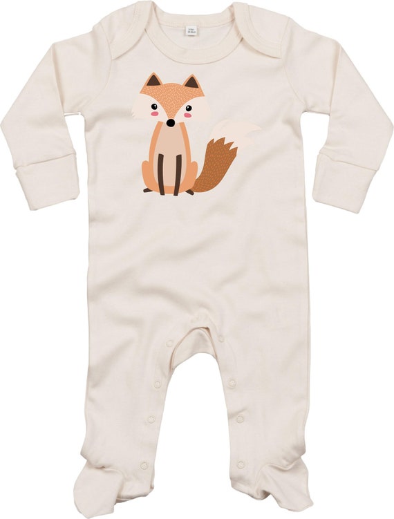 Kleckerliese Baby Schlafanzug Strampler "Fuchs" Sleepsuit Langarm Jungen Mädchen Einteiler