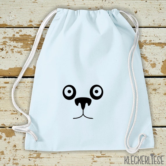 Kleckerliese Gymsack "Tiere Pandabär Panda" Rucksack Bag Stoffbeutel Turnbeutel Tragetasche