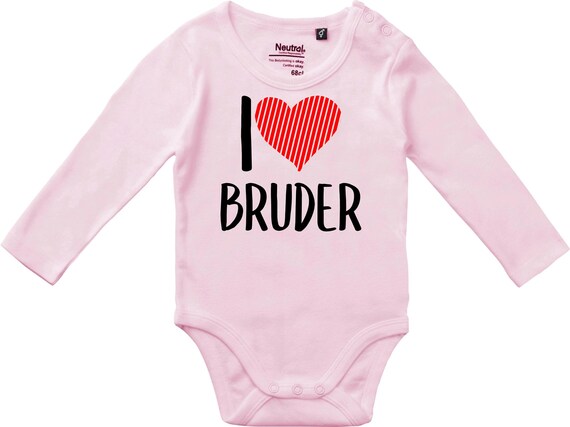 kleckerliese Langarm Babybody "I Love Bruder" Baby Body Jungen Mädchen Longsleeve Fair Wear