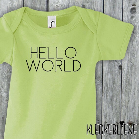 Baby Body "Hello World" Babybody Strampler Jungen Mädchen
