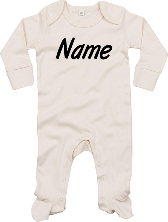 Kleckerliese Baby Schlafanzug "Wunschname Name Wunschtext" Sleepsuit Langarm Jungen Mädchen Einteiler Strampler