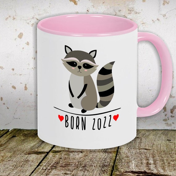 Kaffeetasse Tasse Motiv "Born 2022 Tiermotiv Waschbär" Tasse Teetasse Milch Kakao