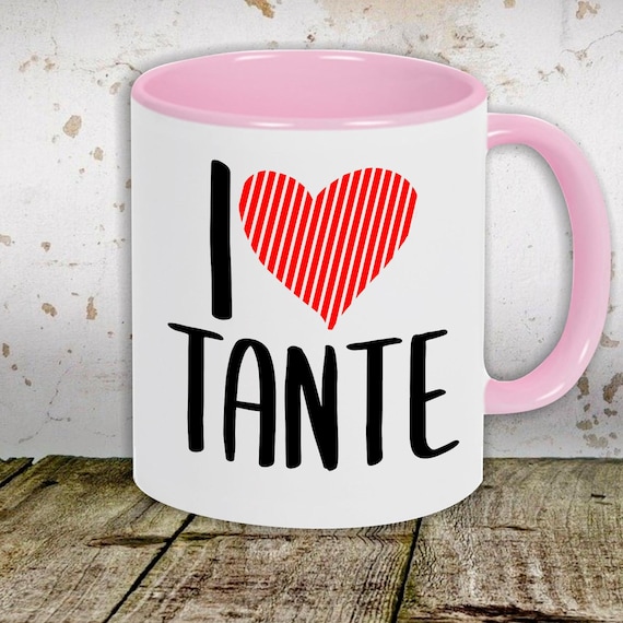 kleckerliese Kindertasse Teetasse Tasse Motiv "I Love Tante" Milch Kakao Kaffeetasse