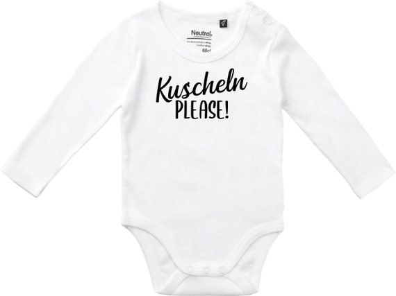 Langarm Babybody Body "Kuscheln please!" Fair Wear