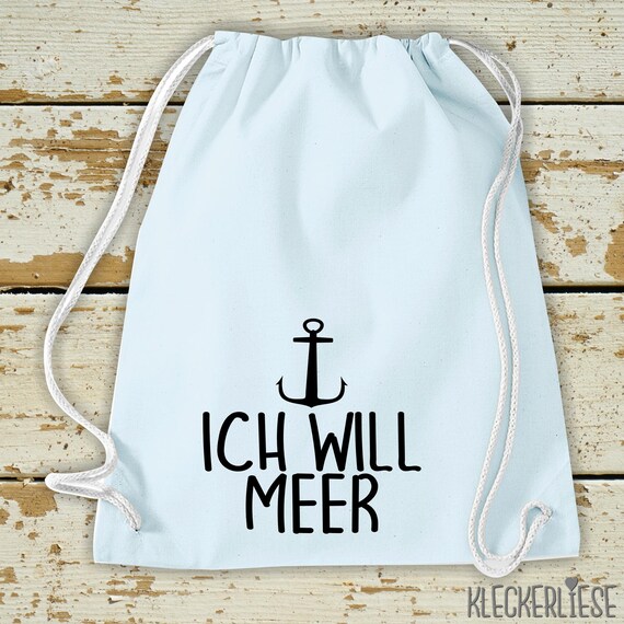 Turnbeutel Anker ich will Meer Gymsack Tasche