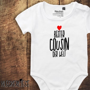 Kleckerliese Babybody Body &quot;Beste neef ter wereld&quot; Fair Wear