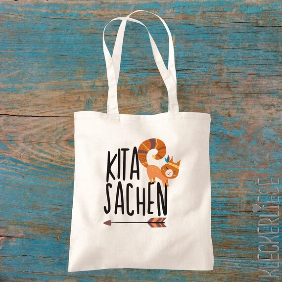 Stoffbeutel "Kita Sachen" Jute Bag Beutel Tasche Kita Schule  Wechsel Sachen Kleidung Kleckerliese