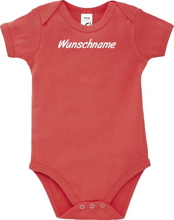 Kleckerliese Baby Body mit Wunschnamen "Name eigener Text" Jungen Mädchen Kurzarm mit Aufdruck Motiv