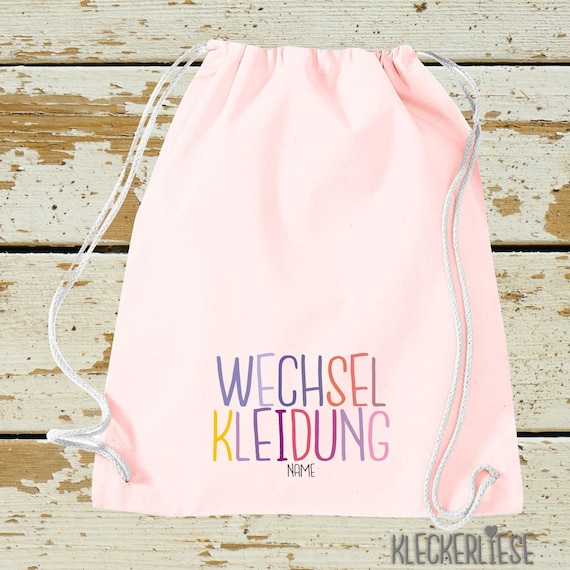 Kleckerliese gym bag "change of clothes with desired name" backpack bag fabric bag gymsack daycare school enrollment change things