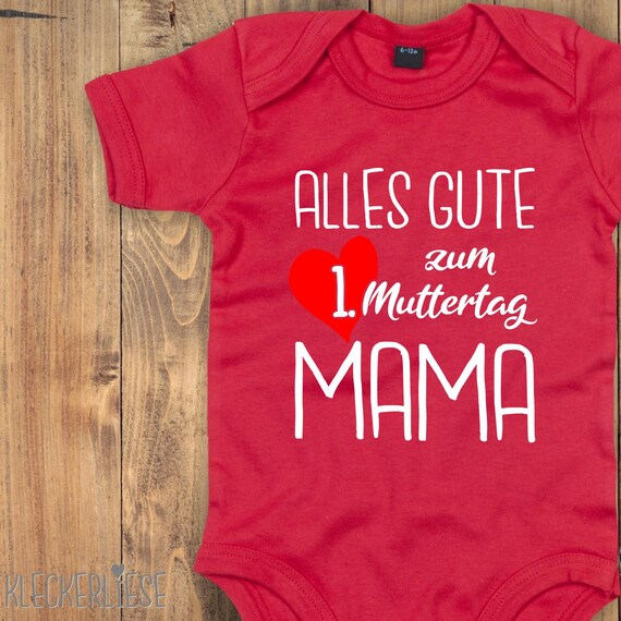 Baby Body Muttertag "Alles Gute zum 1. Muttertag Mama" Babybody Strampler Jungen Mädchen Kurzarm