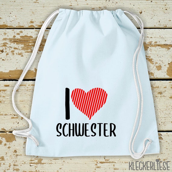 Turnbeutel I love Schwester Gymsack Tasche