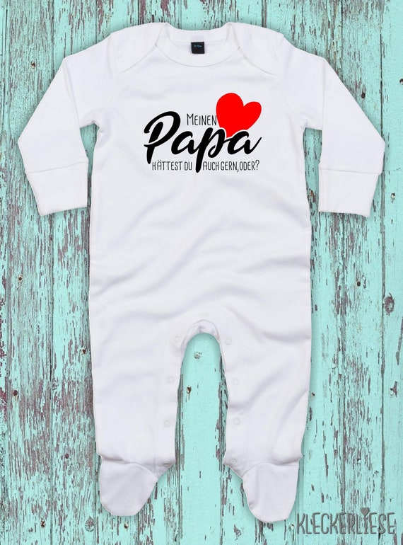 Kleckerliese Baby Schlafanzug "Meinen Papa hättest du auch gern, oder?" Sleepsuit Jungen Mädchen