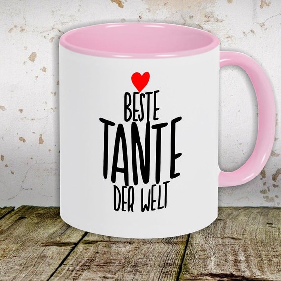 kleckerliese Kindertasse Teetasse Tasse Motiv "Beste Tante der Welt" Milch Kakao Kaffeetasse