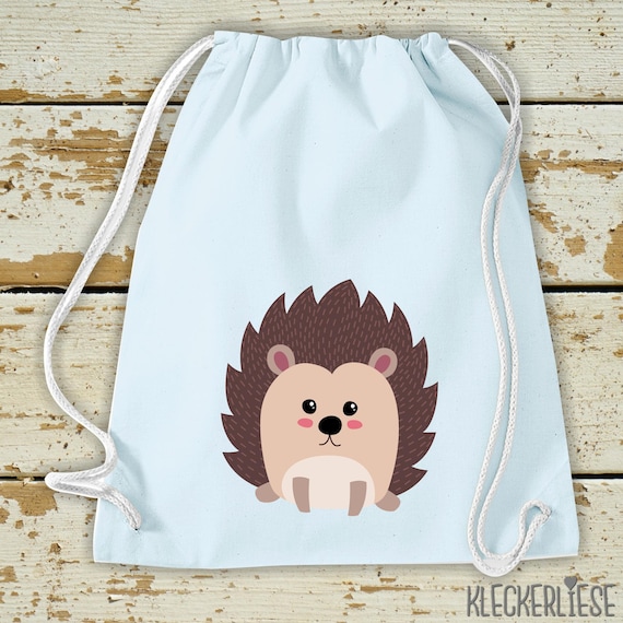 Kleckerliese Kinder Gymsack "Igel" Rucksack Bag Stoffbeutel Turnbeutel Tragetasche Wechselsachen