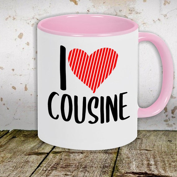 kleckerliese Kindertasse Teetasse Tasse Motiv "I Love Cousine" Milch Kakao Kaffeetasse
