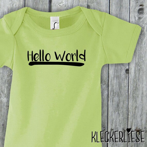 Baby Body "Hello World" Babybody Strampler Jungen Mädchen