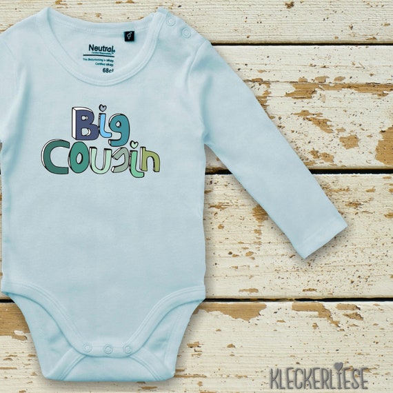 kleckerliese Langarm Babybody "Big Cousin" Baby Body Jungen Mädchen Longsleeve Fair Wear