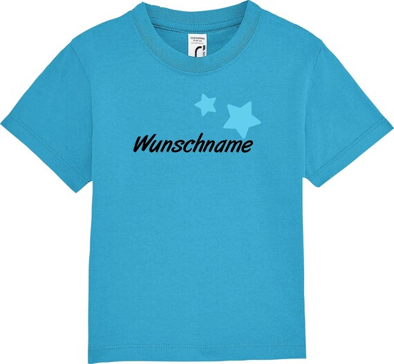 kleckerliese Kinder Baby Shirt Kleinkind "Name Wunschname Sterne" mit Wunschnamen Jungen Mädchen T-Shirt