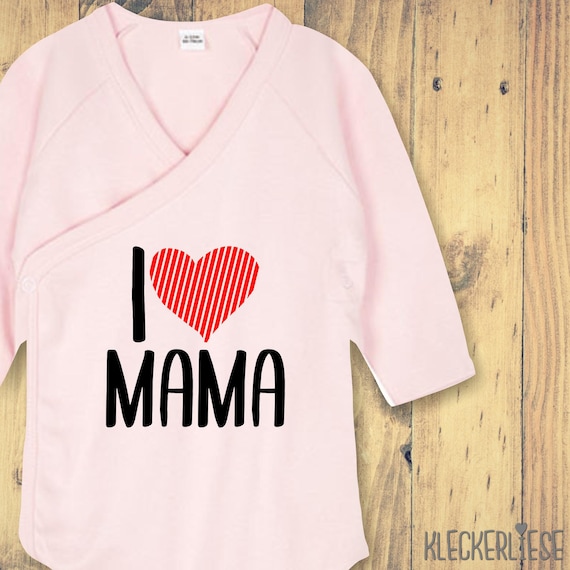 Langarm Wickel Baby Body "I Love Mama" Babybody Strampler