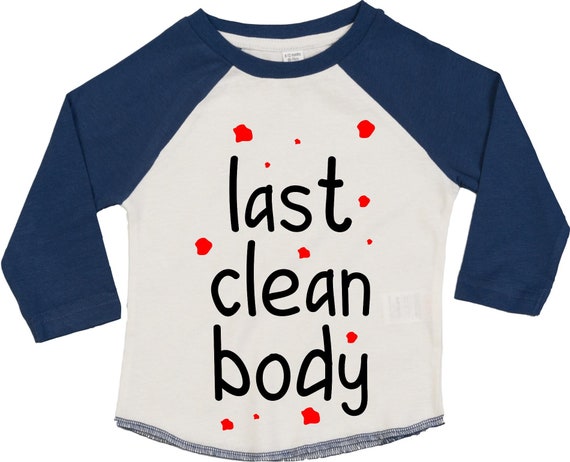 Kleckerliese Baby Kinder T-Shirt Langarmshirt  "last clean body" Raglan-Ärmel Jungen Mädchen