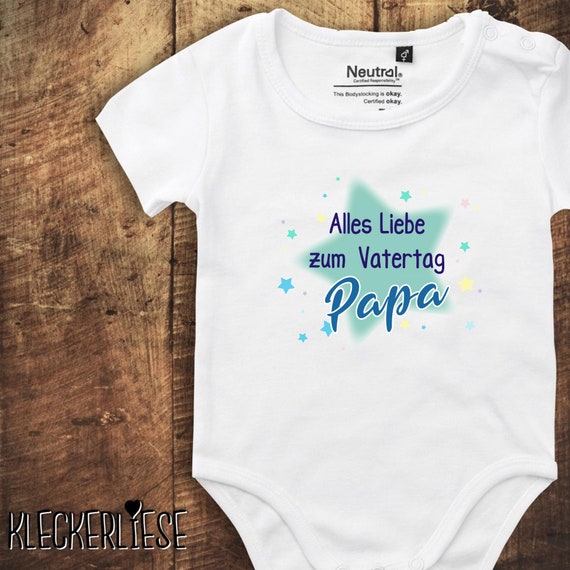 kleckerliese baby bodysuit "Happy Father's Day Dad" fair wear for boys and girls