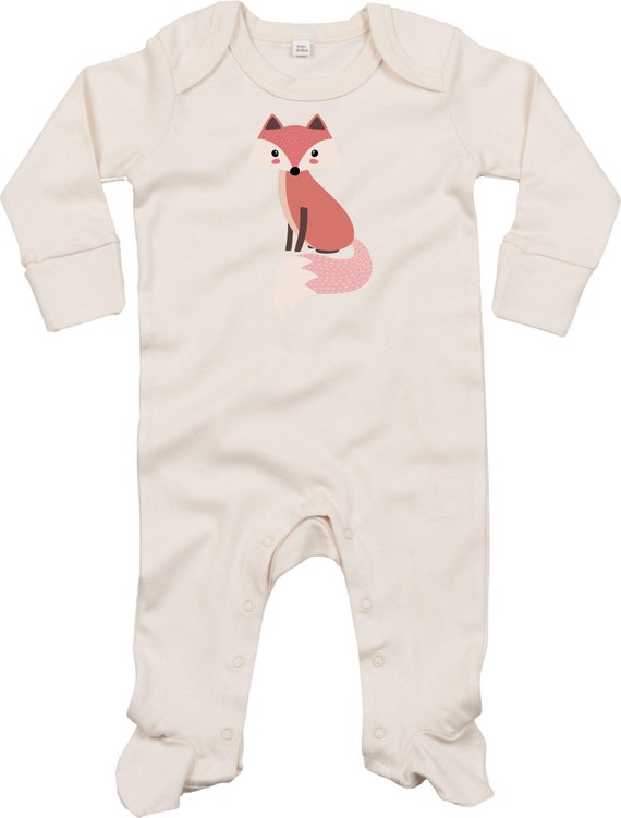 Kleckerliese Baby Schlafanzug Strampler "Fuchs" Sleepsuit Langarm Jungen Mädchen Einteiler