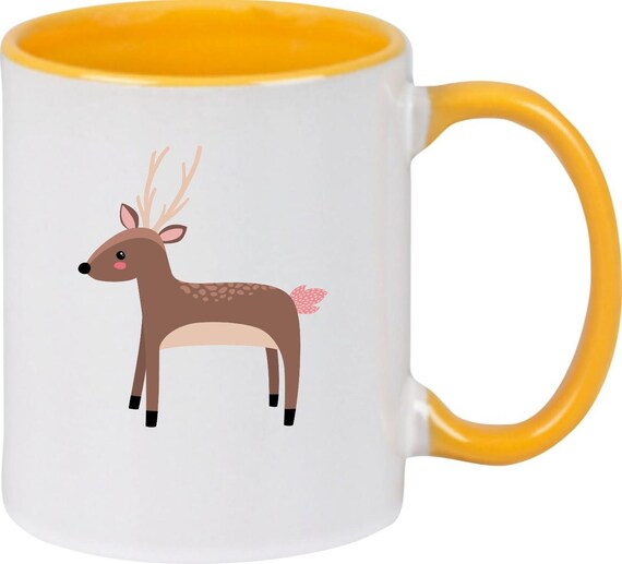 kleckerliese Kindertasse Teetasse Tasse Motiv Reh Tiermotive Tiere mit Wunschnamen Cup Becher