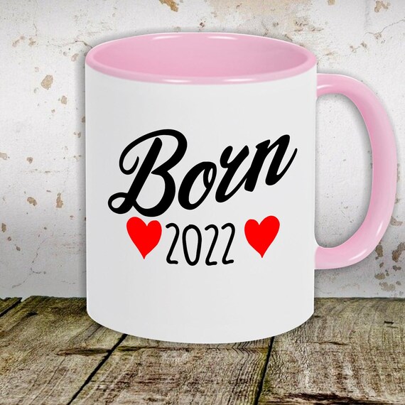 Kaffeetasse mit Wunschnamen Tasse Motiv "Born Herzen Wunschzahl Wunsch Datum" Tasse Teetasse Milch Kakao