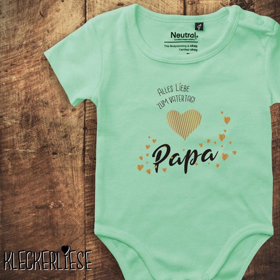 kleckerliese baby bodysuit "Happy Father's Day Dad" fair wear for boys and girls