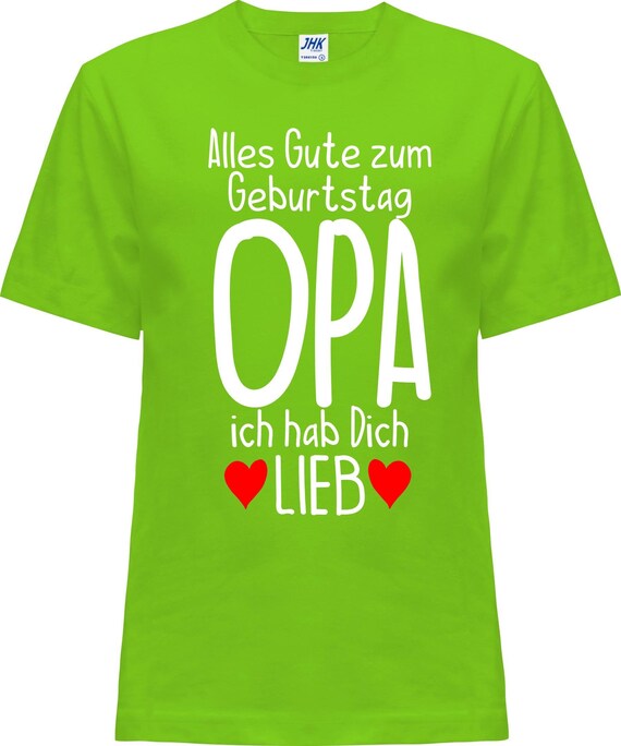 Kleckerliese Baby Kinder T-Shirt "Alles Gute OPA ich hab Dich Lieb" Kurzarm Sprüche Jungen Mädchen Shirt Nicki mit Aufdruck Motiv