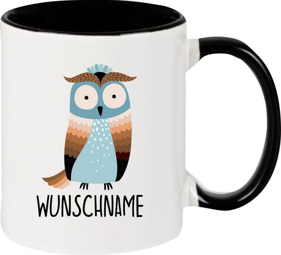 kleckerliese Kindertasse Teetasse Tasse Motiv Eule Owl Tiermotive Tiere mit Wunschnamen