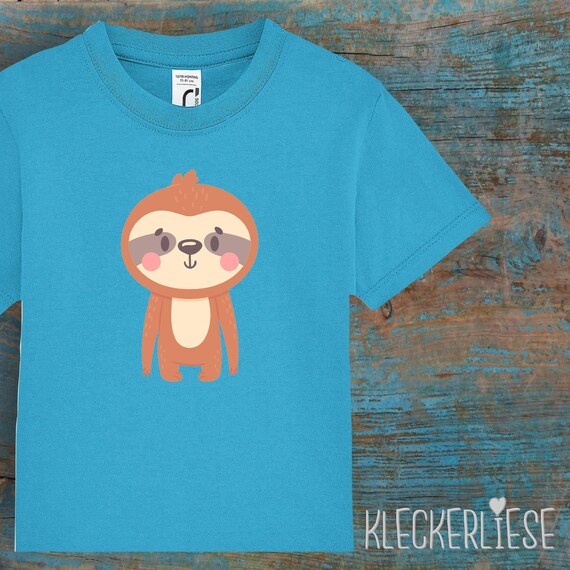 Kinder Baby Shirt Kleinkind "Tiermotiv Faultier" T-Shirt Jungen Mädchen
