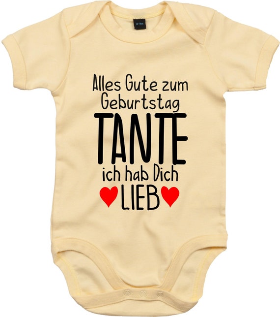 kleckerliese Baby Body "Alles Gute TANTE ich hab Dich Lieb" Babybody Strampler Jungen Mädchen Kurzarm