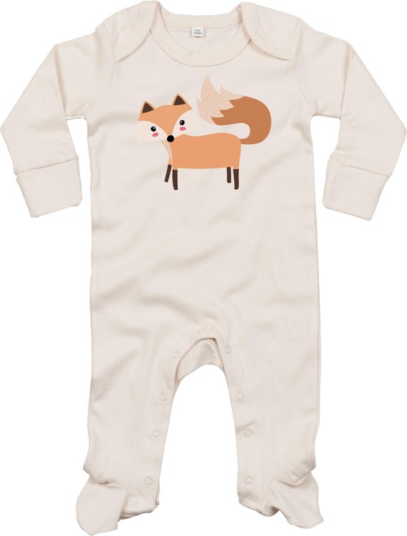 Kleckerliese Baby Schlafanzug Strampler "Fuchs" Sleepsuit Langarm Jungen Mädchen Einteiler