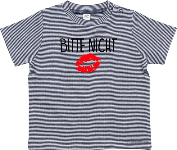 kleckerliese strip Baby Shirt "Bitte nicht Küssen" Jungen Mädchen Nicki Kurzarm gestreift